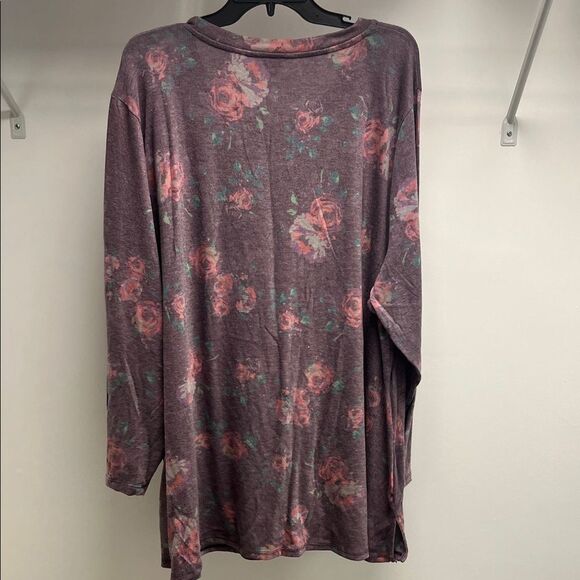 Coldwater Creek Mauve Floral Long Sleeve Top - Picture 5 of 5